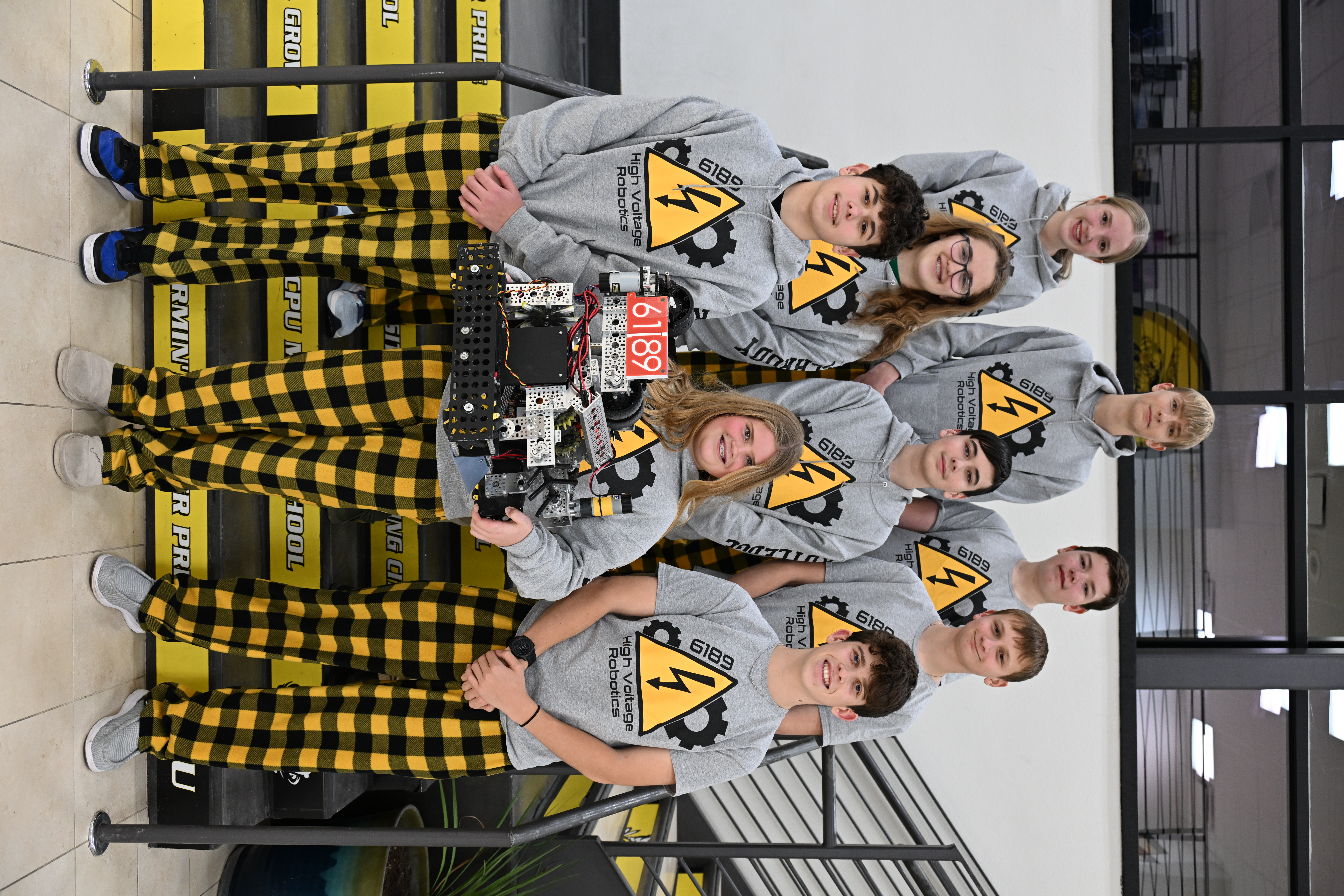 A large photo of the entire robotics team