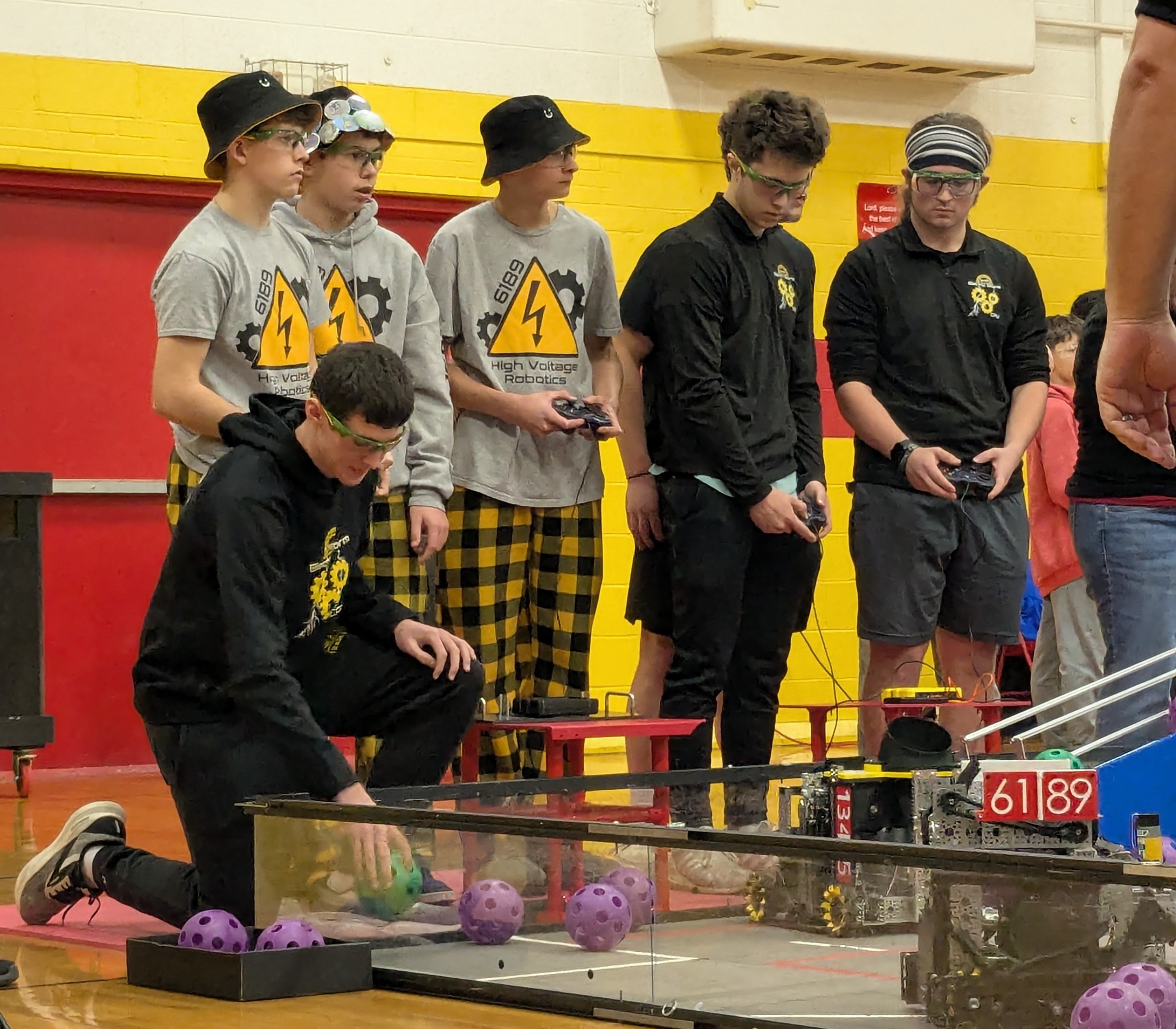 Team members working together